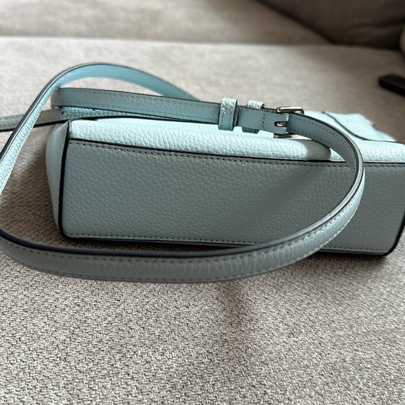 Kate Spade pebbled leather small crossbody bag Robins Egg Blue/Tiffany Blue - Picture 8 of 12